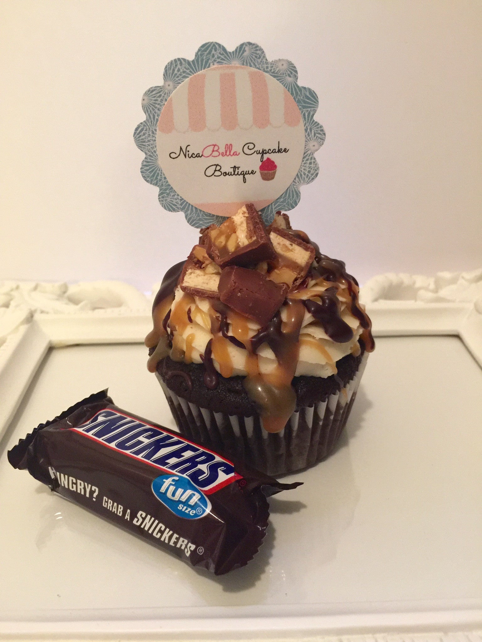 Snickers Inspired Cupcake