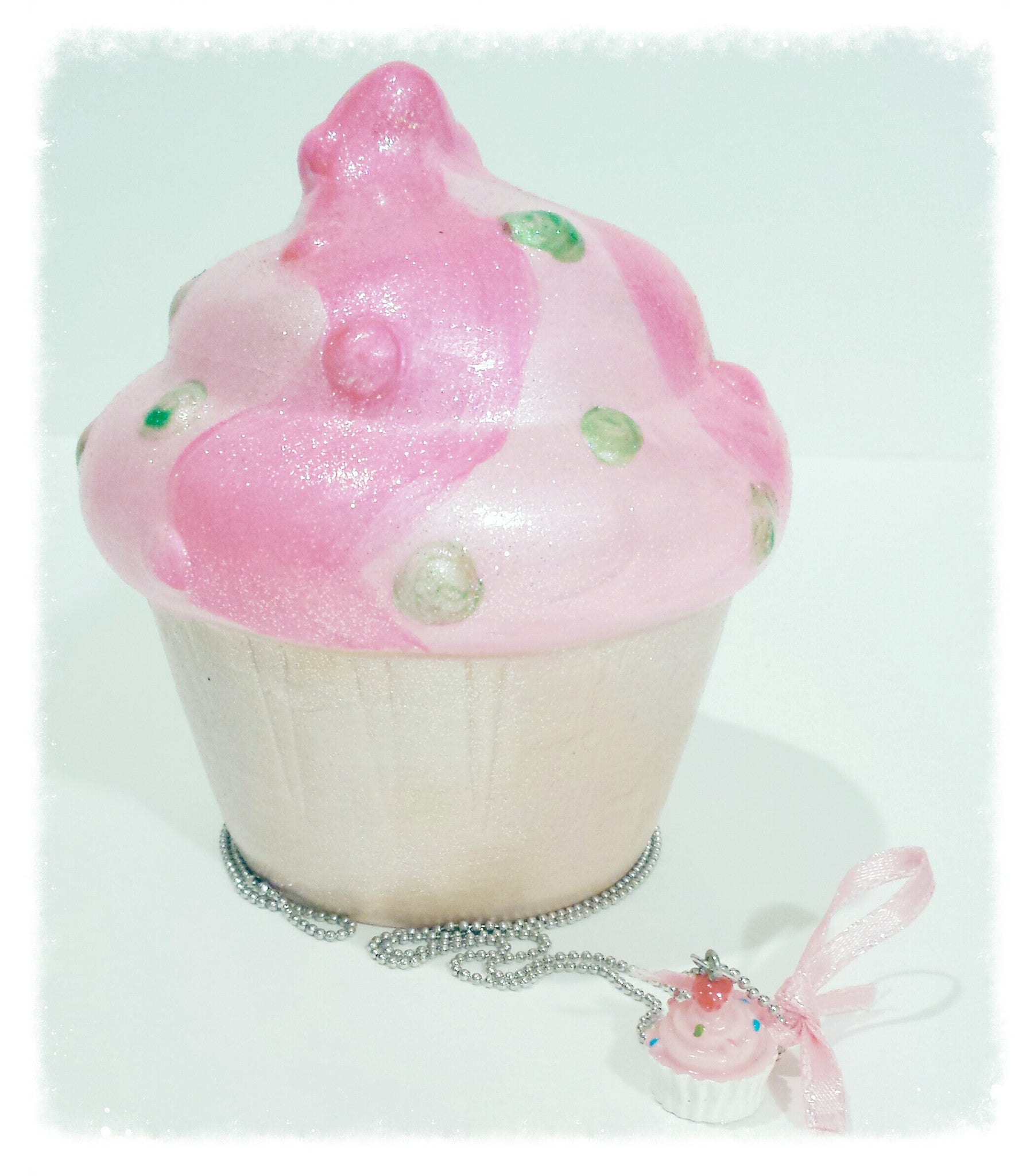 Pretty Pink Cupcake Necklace